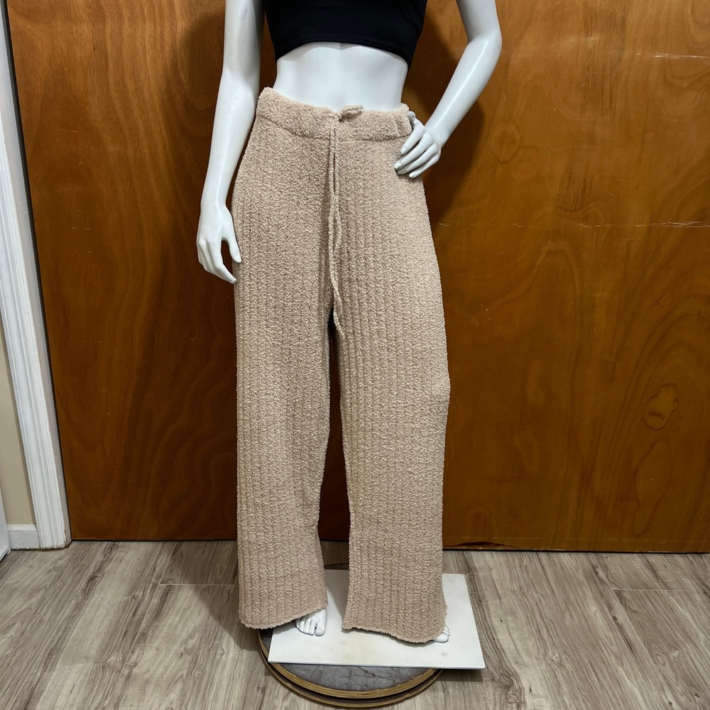 Ambrielle Sweet Champagne Popcorn Knit Wide Leg Lounge Pants XL